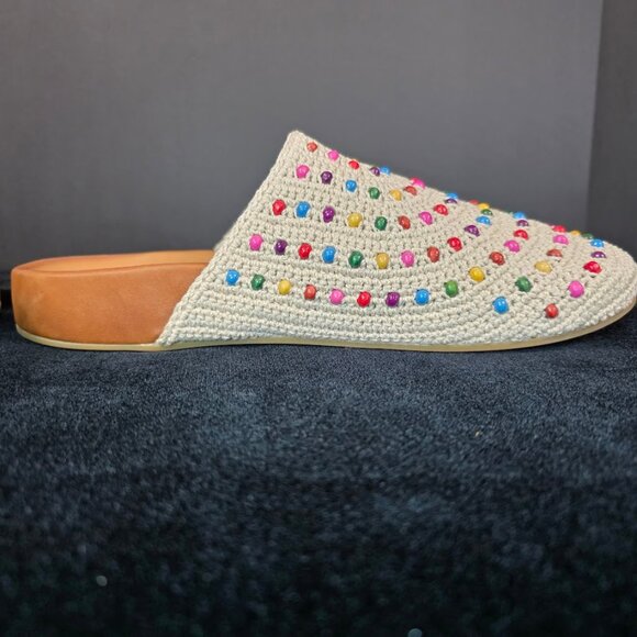 NIB The SakBolinas Beaded Crochet Mules Women's 10 - Picture 3 of 9